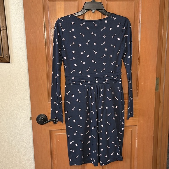 NWT Boden Mabel Dress Trinket Heart Lock and Key Chatsworth Navy Womens Size 6p - Picture 3 of 13